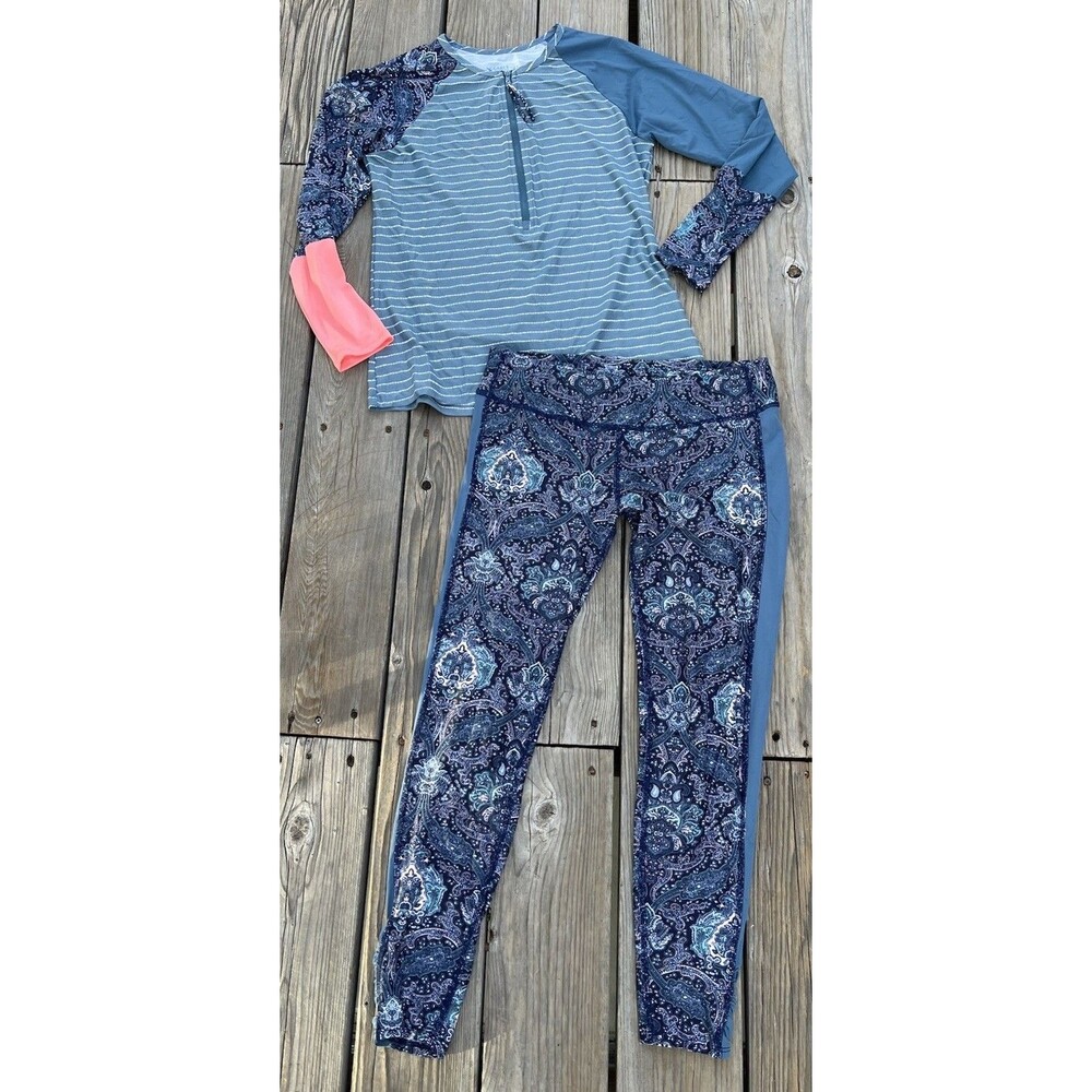 Carve Design Women’s L Kona Rashguard Swim Top + Matching Bottoms Leggings